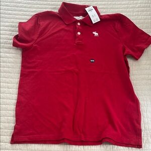 Abercrombie Kids Red Polo Shirt Classic Piqué